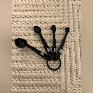 Black Measuring Cups: 1 Tbsp, 1 Tsp, 1/2 Tsp, 1/4 Tap Perfect for Cooking Baking